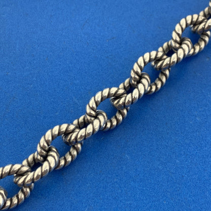 Designer Armbrust 925 Sterling Silver Circle Cable Link Statement Bracelet