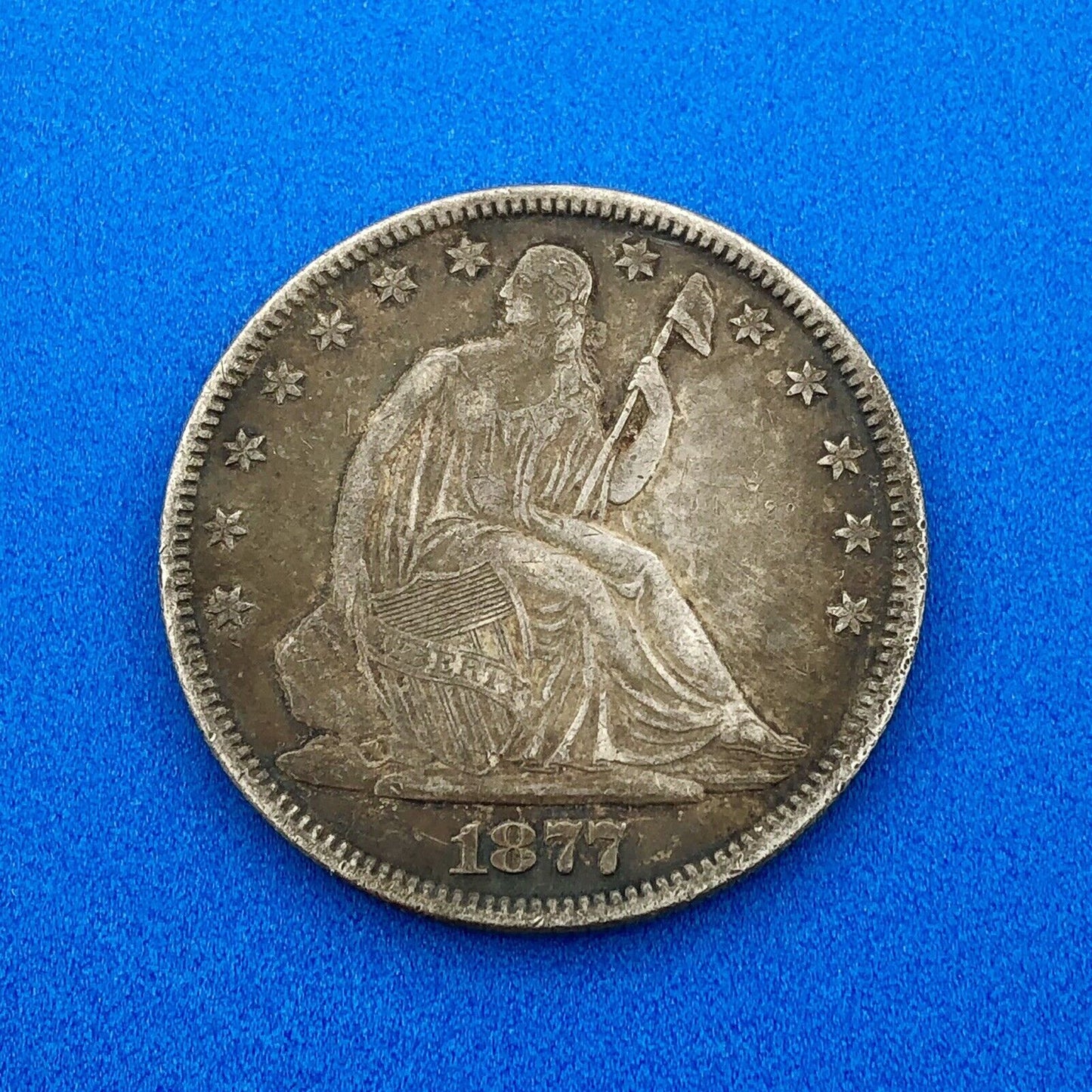 1877 P Silver Seated Half Dollar 50c Better Type 4 Key Rare Philadelphia Coin