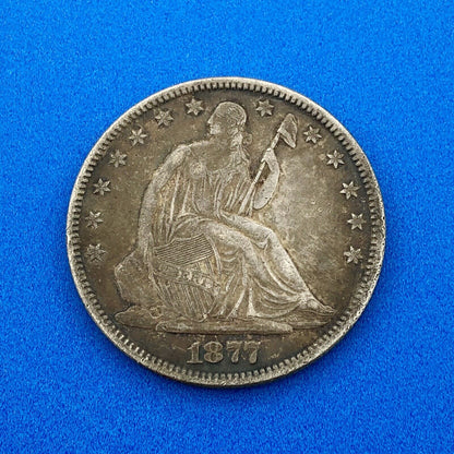 1877 P Silver Seated Half Dollar 50c Better Type 4 Key Rare Philadelphia Coin