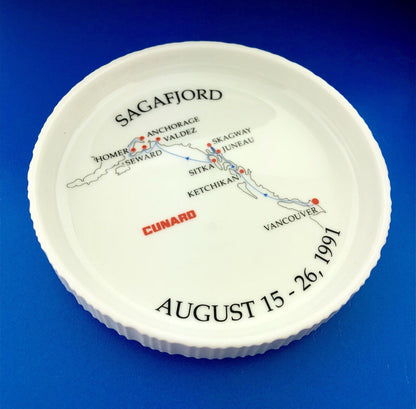 August 15-26, 1991 Cunard Sagafjord Alaskan Cruise Rosenthal Germany Nut Dish