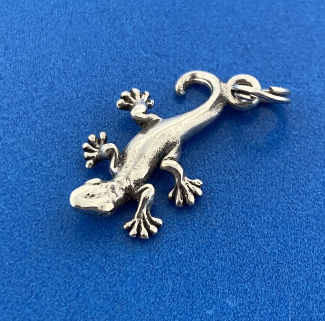 Designer Sterling Silver Lizard Chameleon Gila Monster Bracelet Pendant Charm