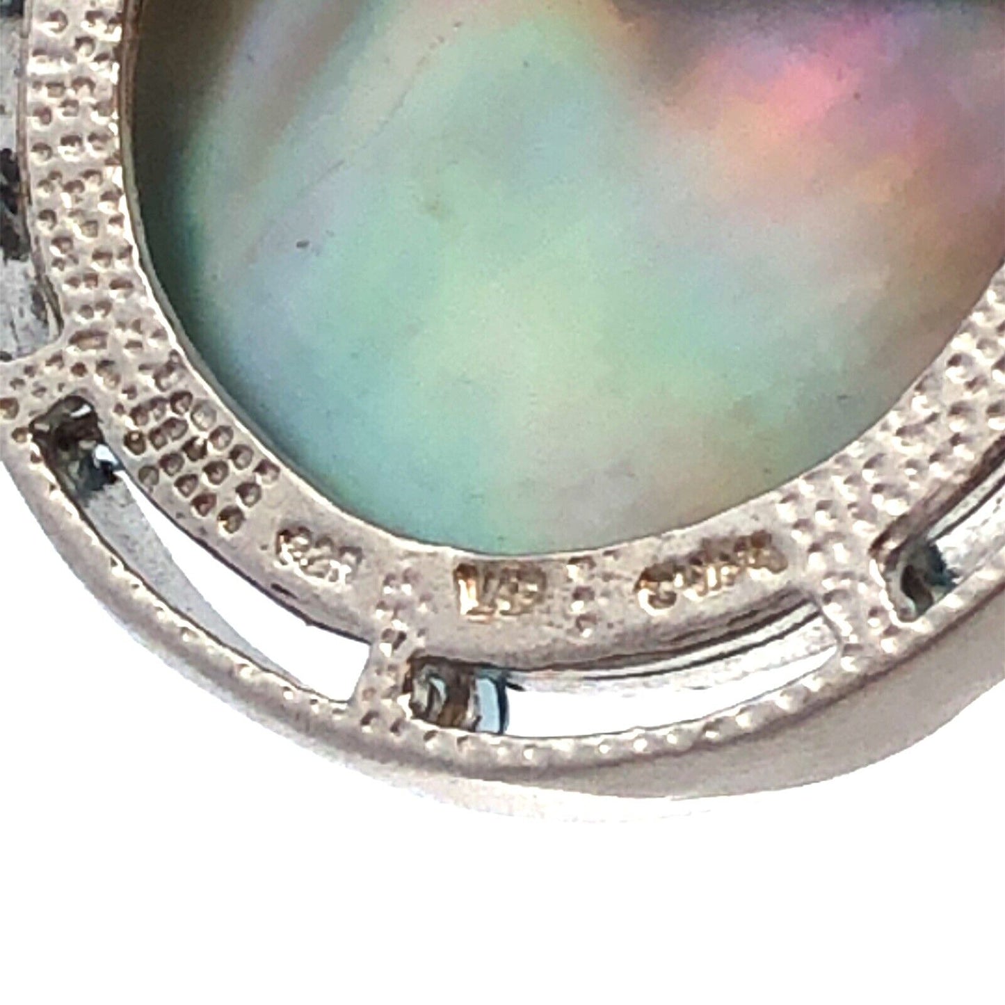 Designer 925 Sterling Silver Mabe Pearl Round Blue Topaz Statement Pendant