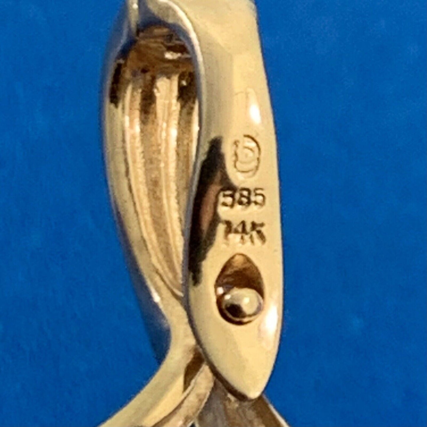 Vintage 14K Yellow Gold Tahitian Pearl Modernist Enhancer Pendant