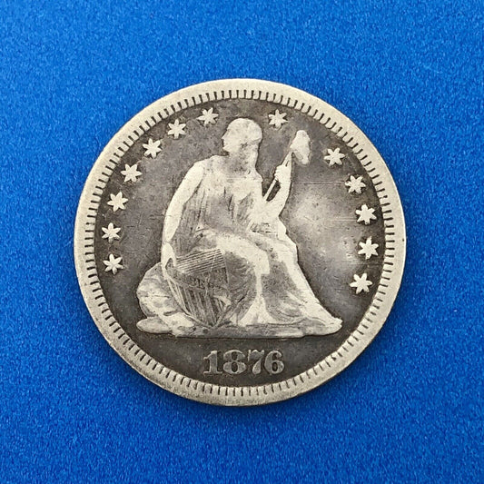 1876 P Silver Liberty Seated Quarter Dollar Type 1 Better Philadelphia Mint Coin