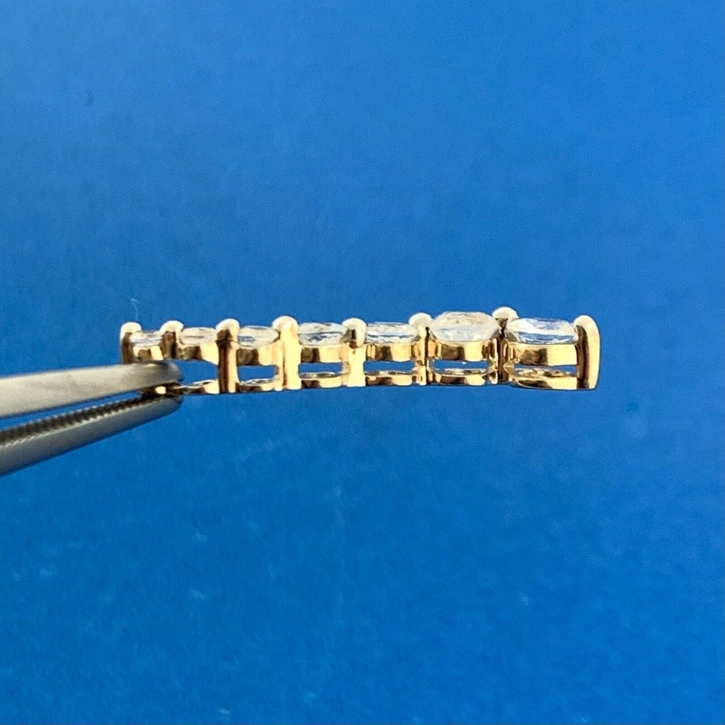 14K Yellow Gold White Sapphire September Occasion Bridal Eternity Pendant