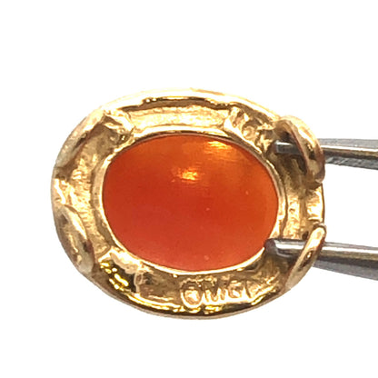 Designer 10K Yellow Gold Oval Carved Cameo Slide Bracelet Charm