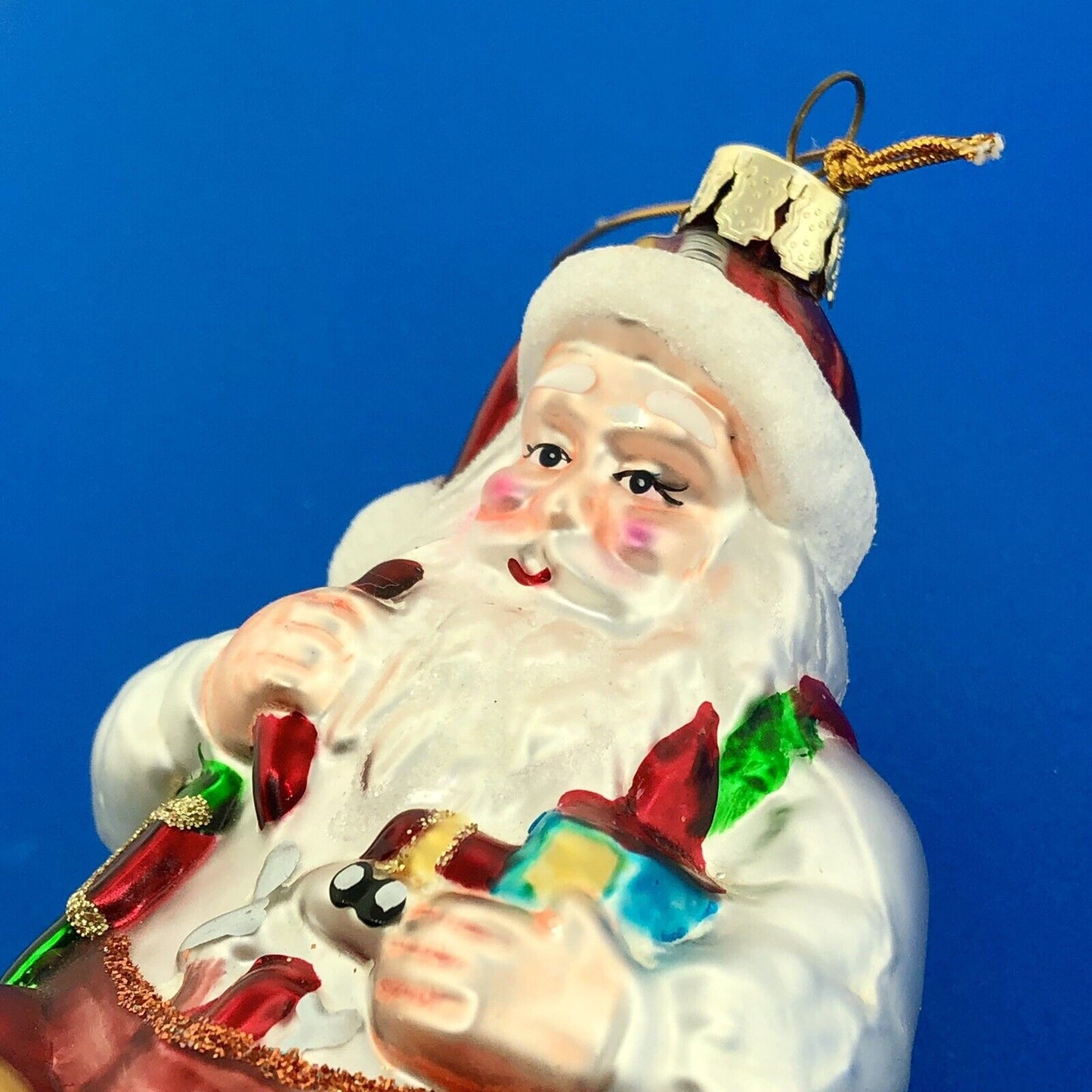 2003 Christopher Radko Hand Blown GlassToy Maker Santa Ornament Retired No Box