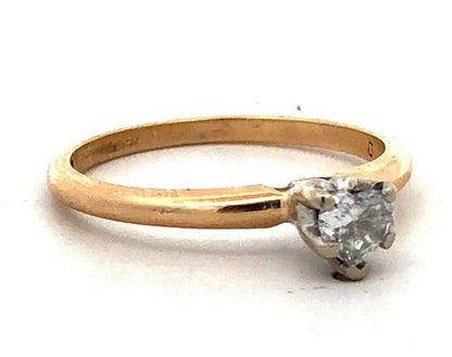 Designer 14K Yellow Gold Heart Cut Diamond Solitaire Promise Engagement Ring