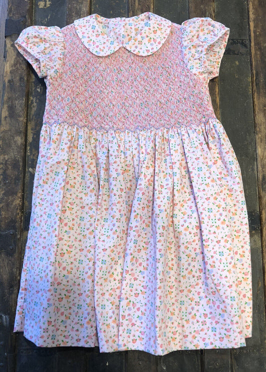 The Beaufort Bonnet Company Girls Size 7 Pink Floral Ruched Dress