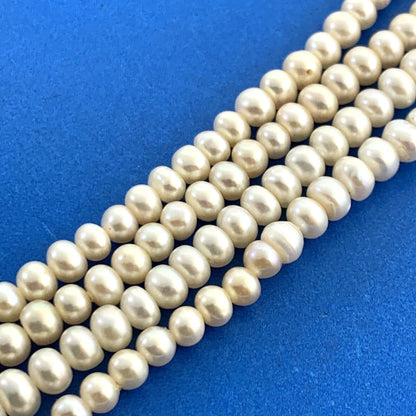 Estate 14K Yellow Gold Ivory Pearl Beaded Necklace