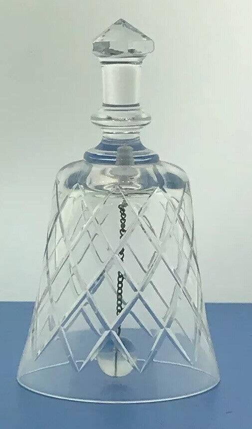 Vintage Cut Glass Crystal Decorative Art Glass Bell
