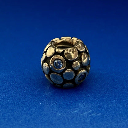 Authentic PANDORA ALE Sterling Silver Blue CZ Bubbles 790329CZB Charm Retired