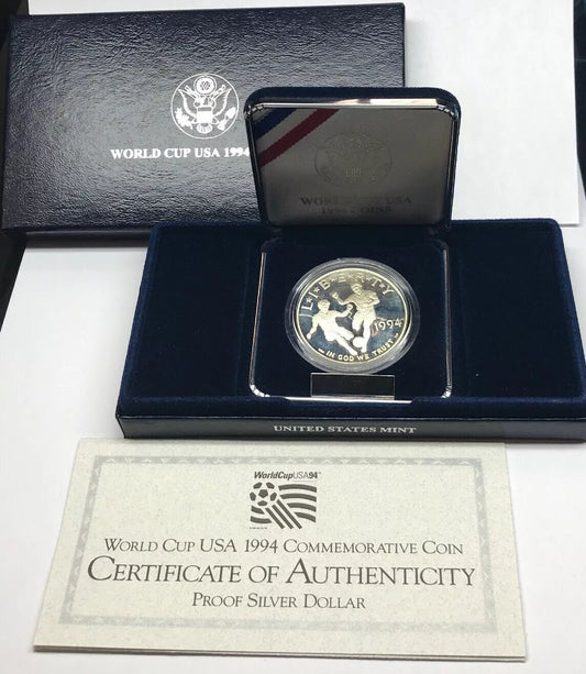 1994 S World Cup USA Commemorative Proof Silver Dollar OMP/COA