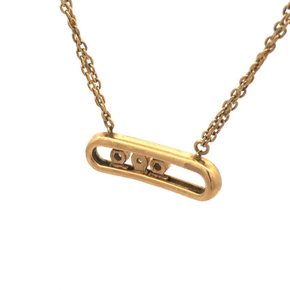 Designer Pacha 18K Yellow Gold Diamond Bar Double Oval Link Chain Necklace