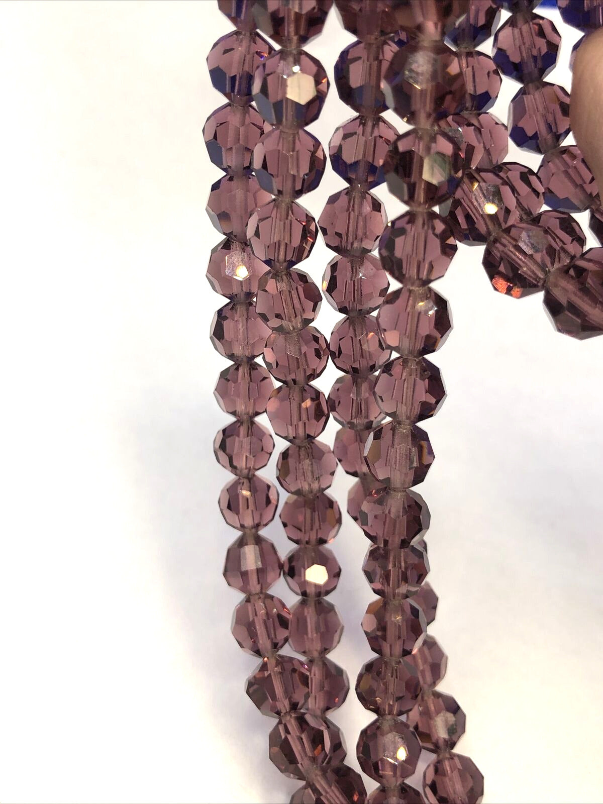 Vintage Art Deco 4-Strand Black Onyx Jet Amethyst Beaded Statement Necklace
