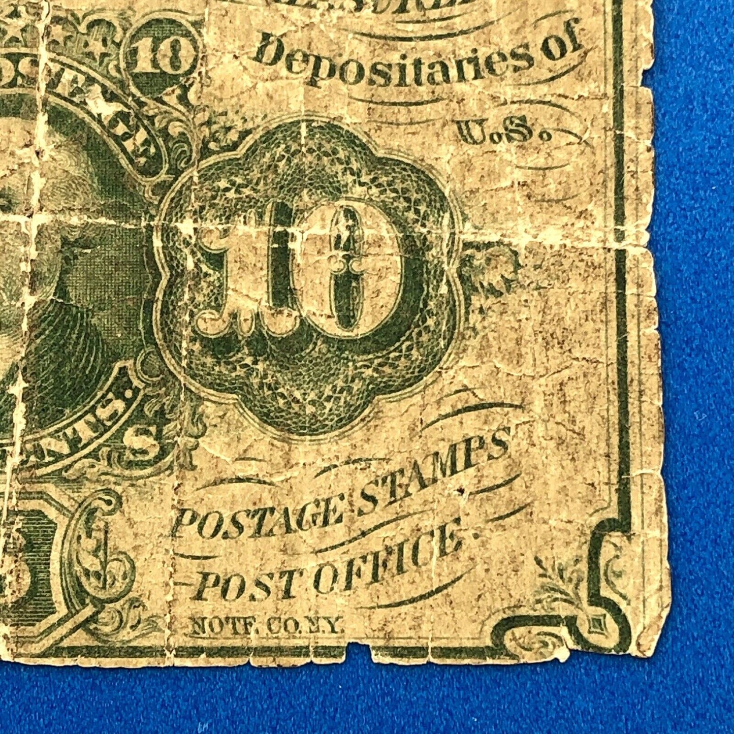 1862 1st Issue 10 Cents Postage Fractional Currency Civil War Note Fr. 1240