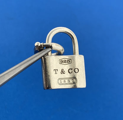 Tiffany & Co 925 Sterling Silver 1837 Collection Signature Padlock Charm Pendant