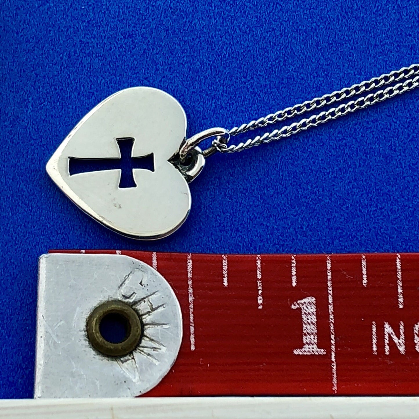 James Avery 925 Sterling Silver Crosslet Heart Religious Charm Pendant Necklace