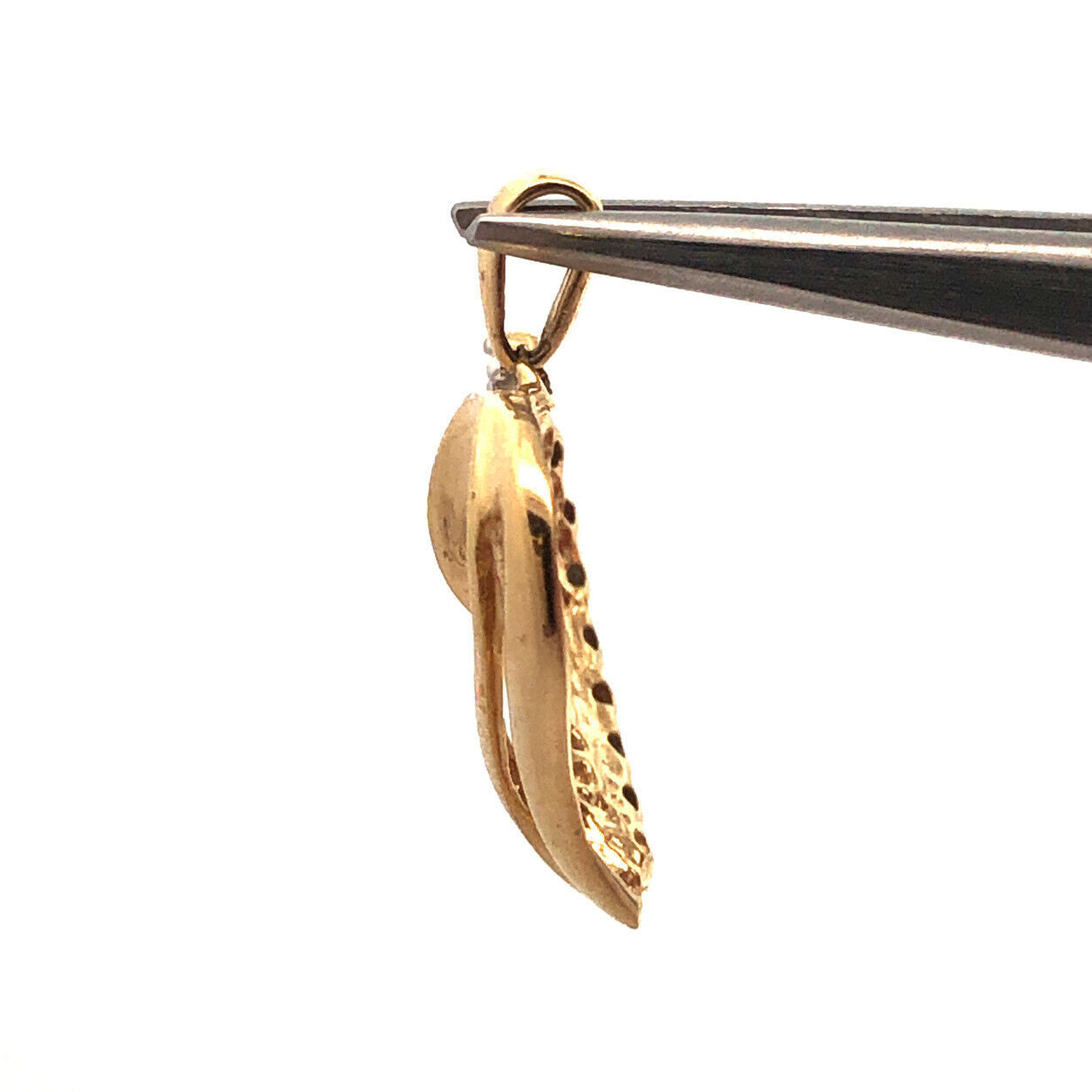 10K Yellow Gold Diamond Heart Anniversary Promise Sweetheart Drop Pendant