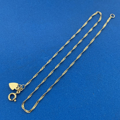 Beverly Hills Gold 14K Yellow Gold Twisted Diamond Cut Rope Chain Anklet Bracelet