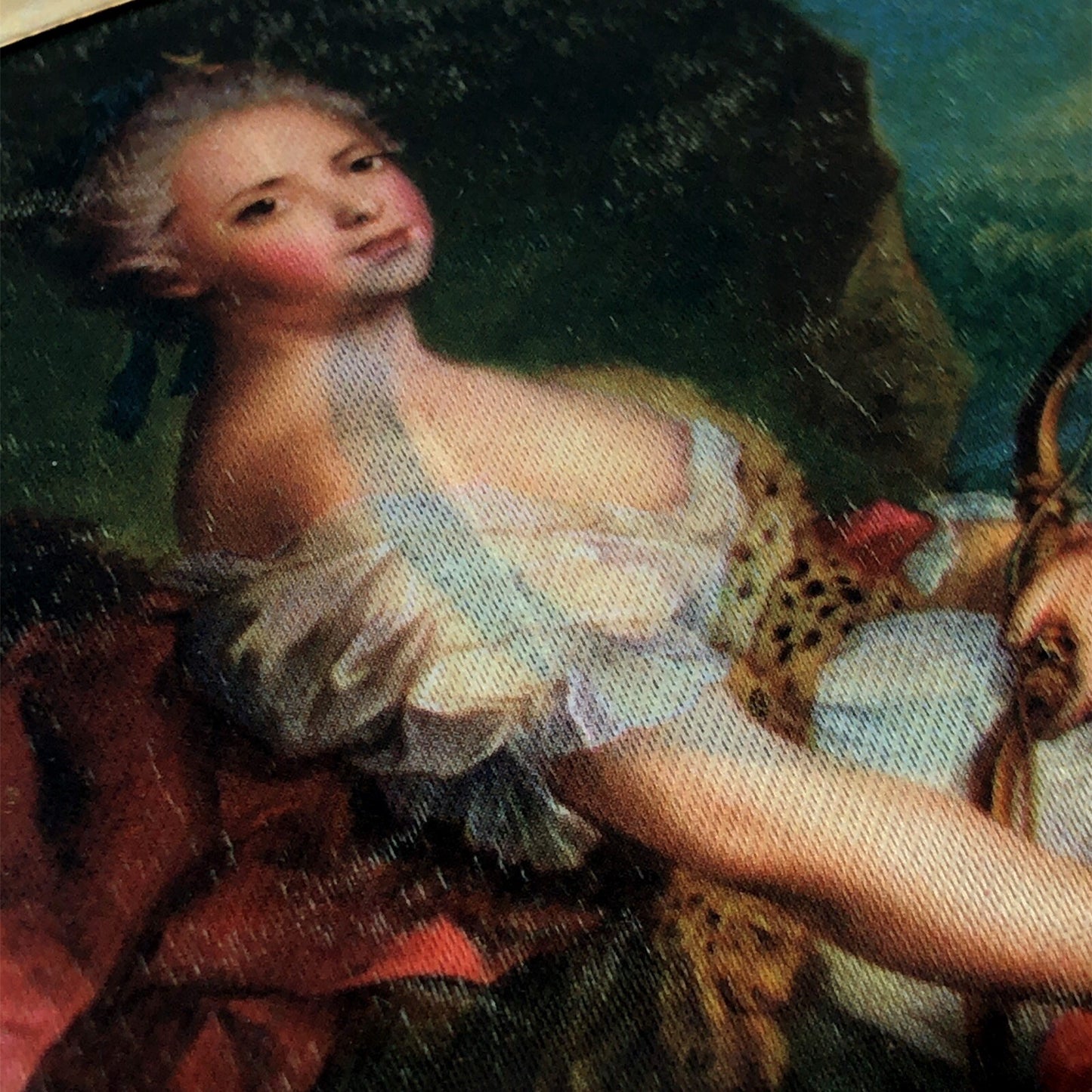 Vintage Italy Rococo French Garden Scene Silk Screen Kiss Lock Coin Change Purse