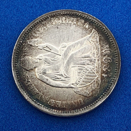 1890 P Silver Seated Liberty Dime Better Key New Orleans Coin Sunset Tone AU DET