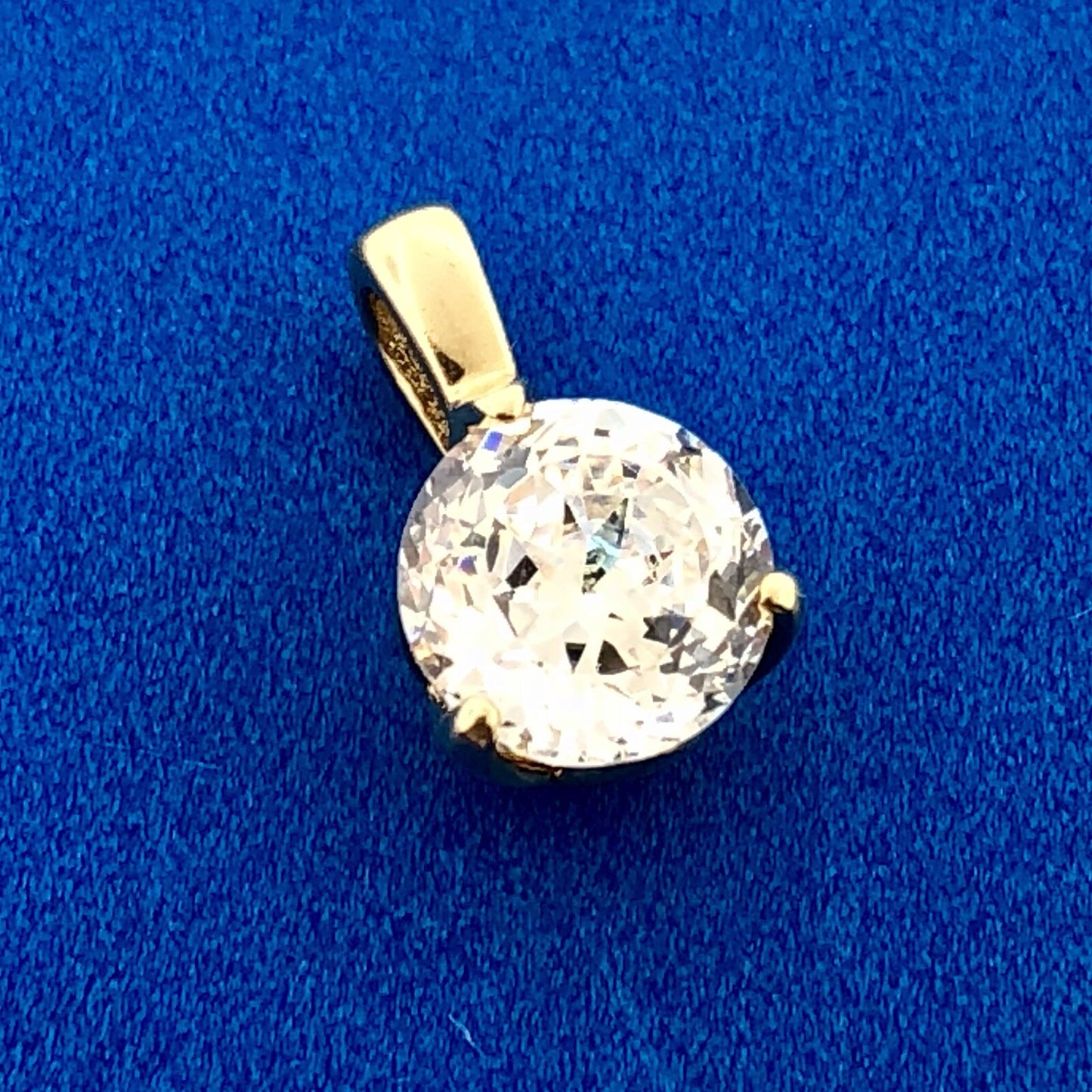 14k Yellow Gold Designer Cubic Zirconia CZ Solitaire Bridal Charm Pendant