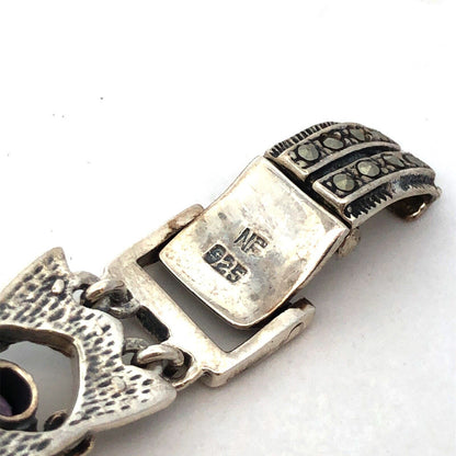 Designer 925 Sterling Silver Multigemstone Statement Tennis Bracelet