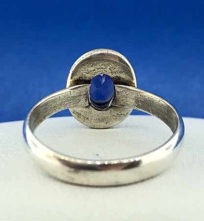 Retro Sterling Silver 925 Oval Amethyst February Anniversary Birthstone Ring