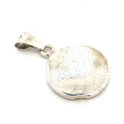 Vintage 925 Sterling Silver Celctic Cross Round Pendant