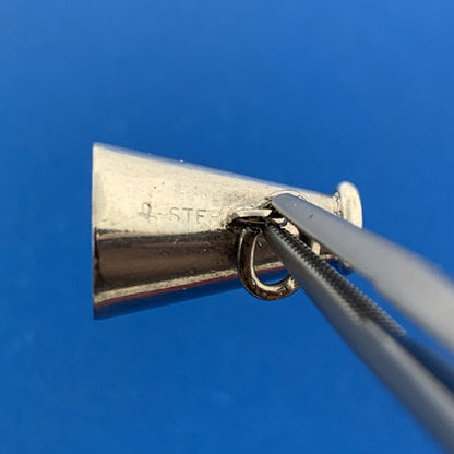 Retro Designer 925 Sterling Silver Megaphone Cheerleader Bracelet Pendant Charm