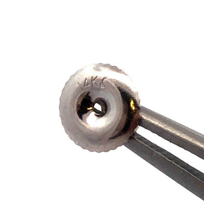 Designer S 14K White Gold Round Diamond Solitaire Screw Back Stud Earrings