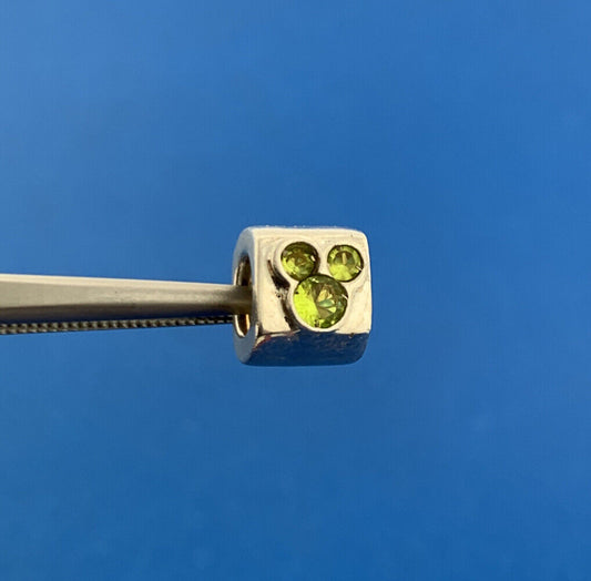 Disney Chamilia 925 Sterling Silver Peridot August Birthday Mickey Mouse Charm