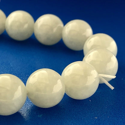 Vintage Sterling Silver 925 Jade Jadeite Ball Bead Protection Harmony Bracelet