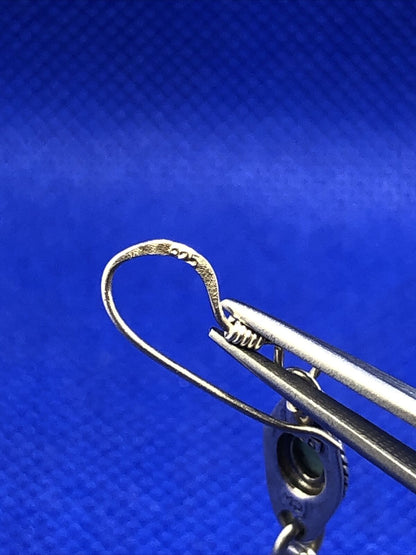 Native American Signed 925 sterling Silver Blue Turquoise Dangle Hook Earrings