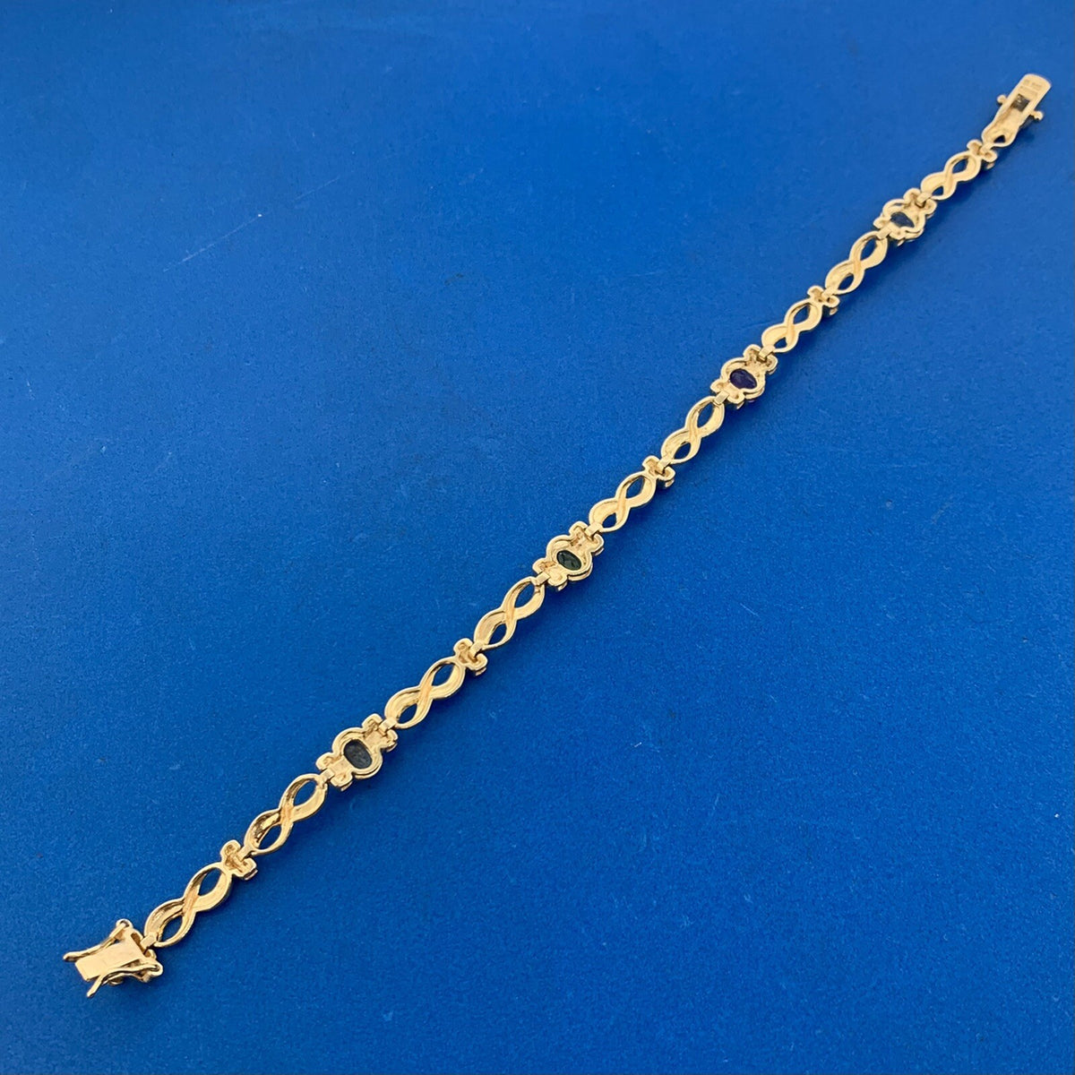 Vermeil 925 Sterling Silver Citrine Amethyst Peridot Blue Topaz Tennis Bracelet