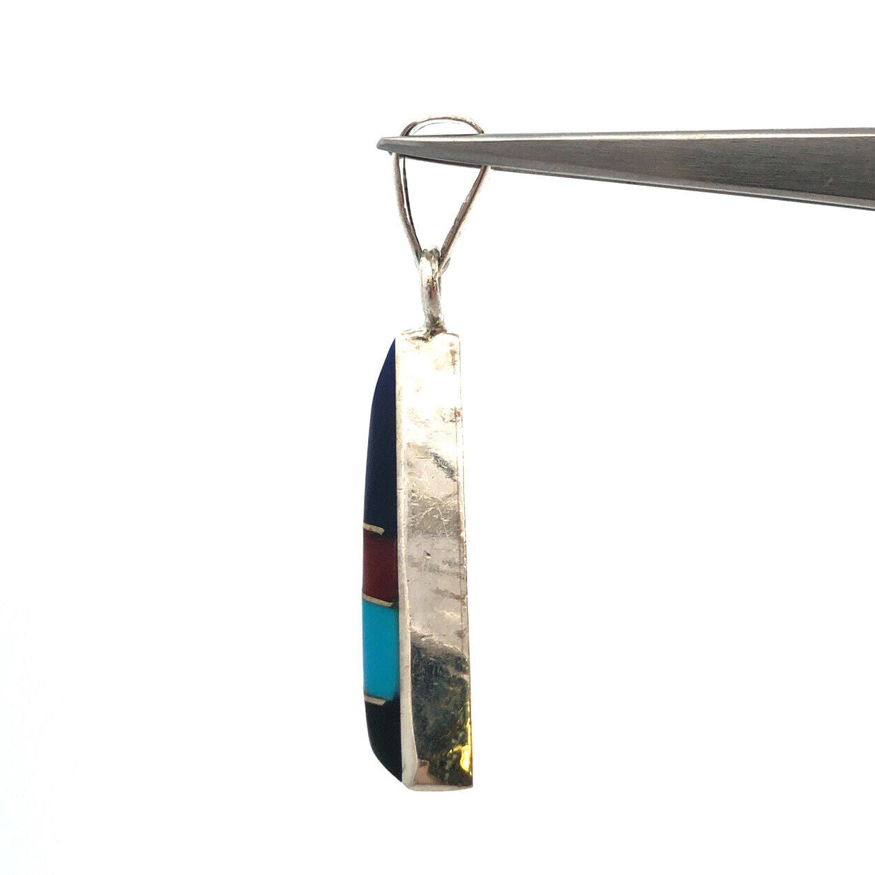 Designer Mexico 925 Sterling Silver Lapis Lazuli Jasper Turquoise Onyx Pendant