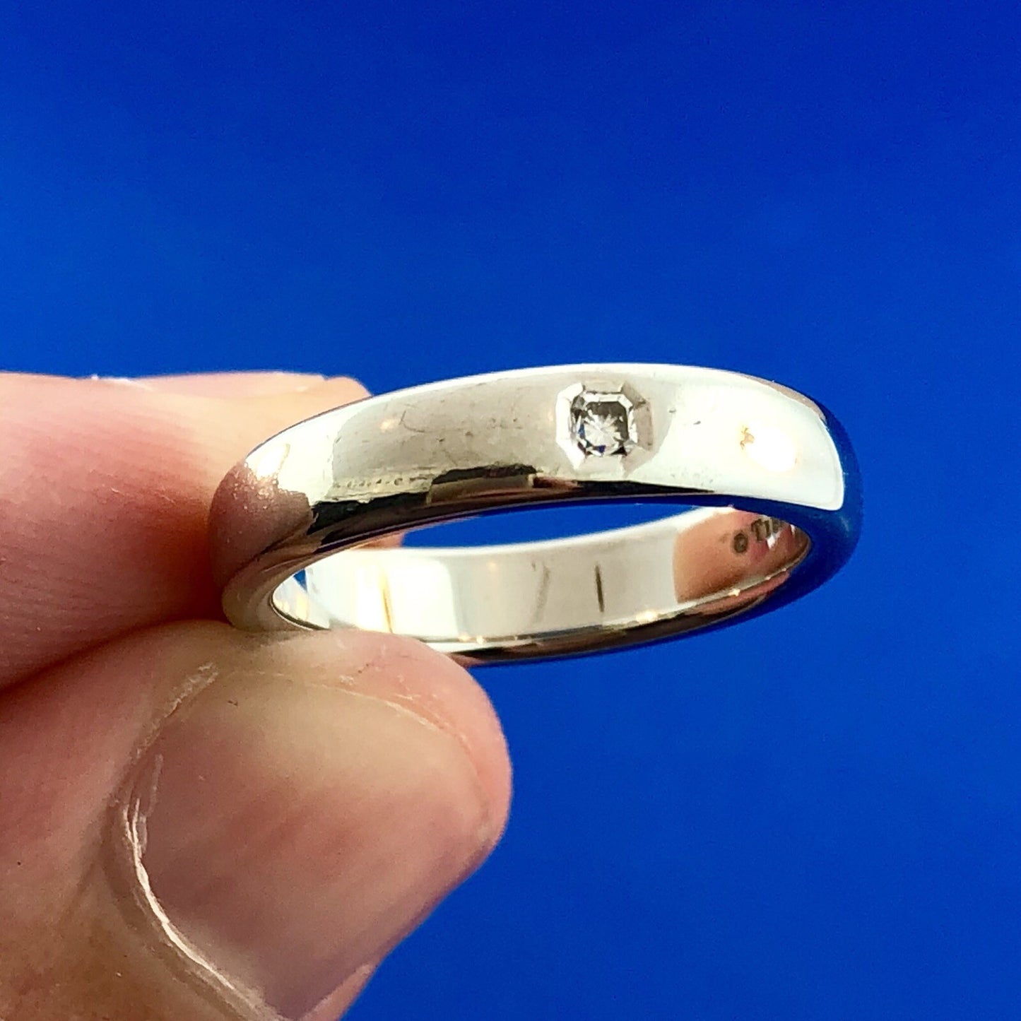Tiffany & Co. Platinum Lucida Diamond Classic Wedding Band Ring