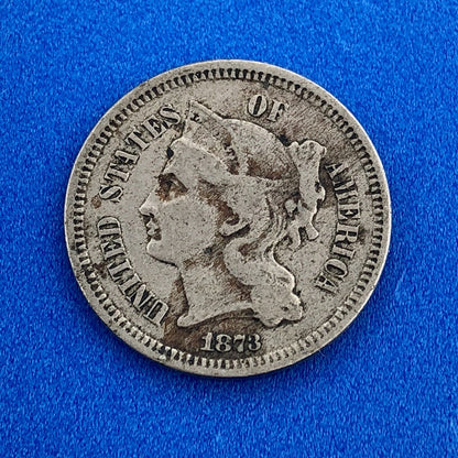 1873 P Nickel Three Cent Piece 3c Better Key Philadelphia Coin Very Good VG
