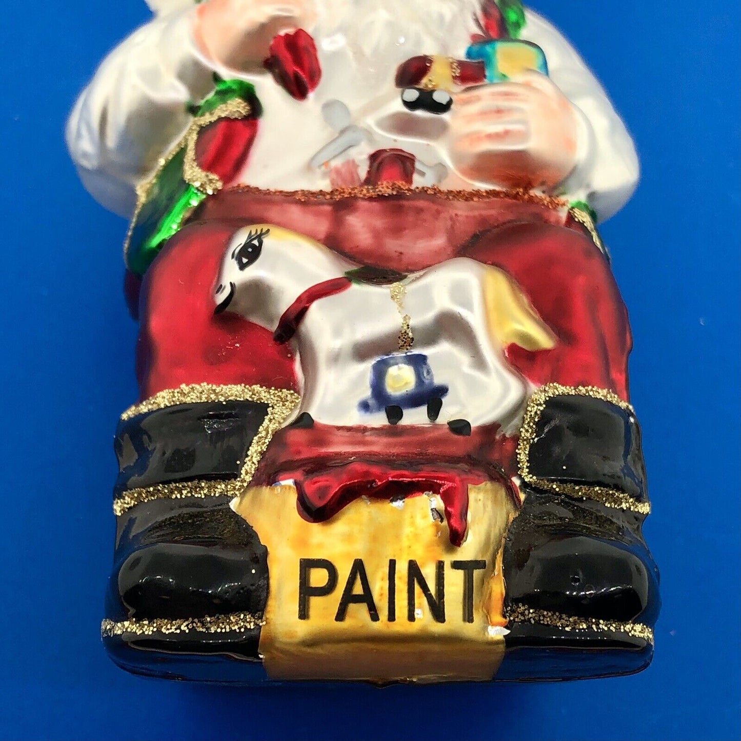 2003 Christopher Radko Hand Blown GlassToy Maker Santa Ornament Retired No Box