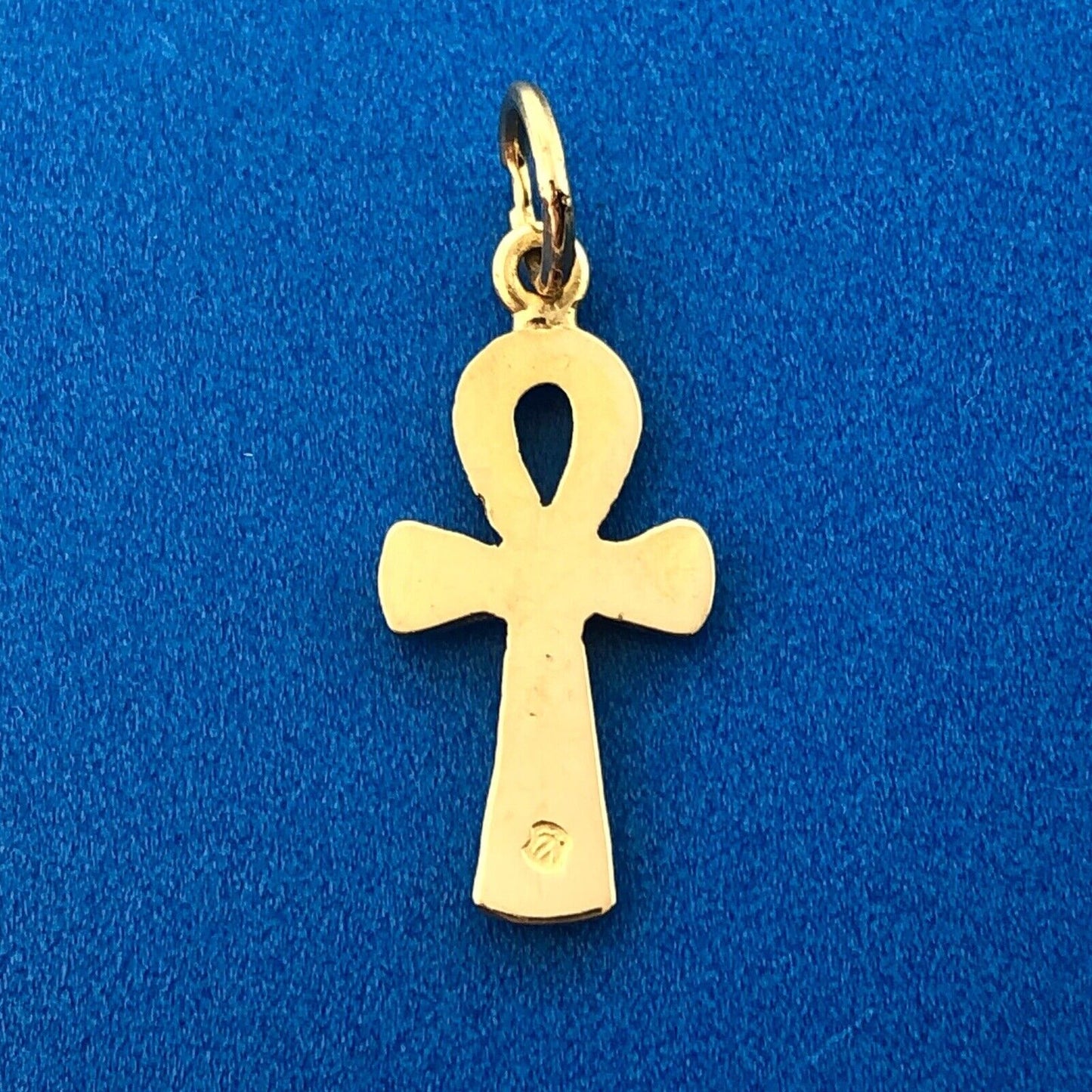 Designer 18K Yellow Gold Ankh Egyptian Cross Religious Communion Charm Pendant