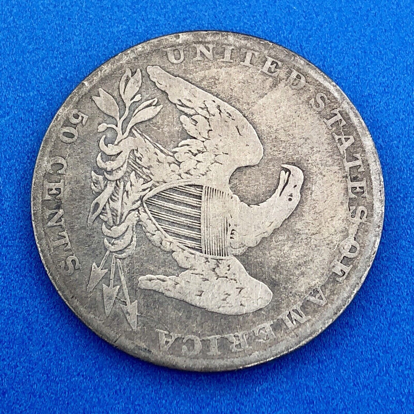 1837 P Capped Bust Reeded Edge Silver Half Dollar 50 Cents Two Year Type Coin