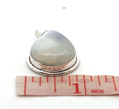 Estate 925 Sterling Silver Teardrop Moonstone Cabochon Solitaire Pendant