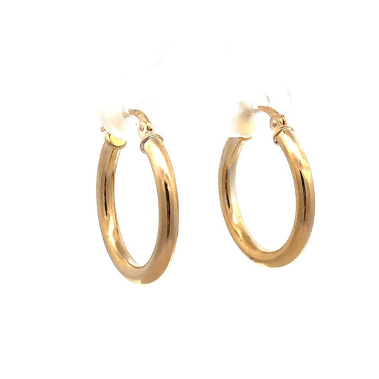 Designer 14K Yellow Gold Polished 3/4" Hoop Earrings