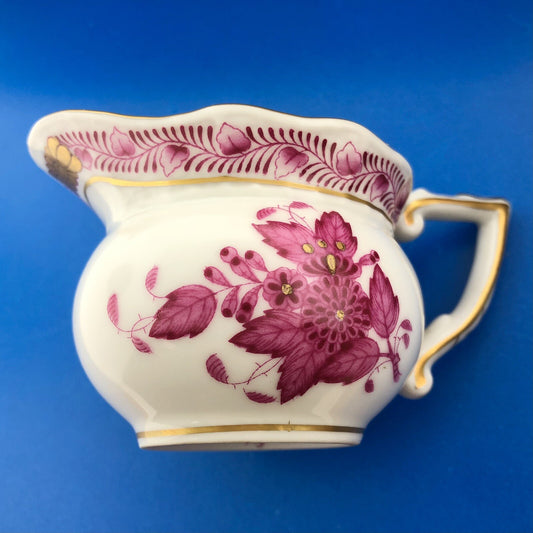 Vintage Herend Hugary Raspberry Chinese Bouquet Apponyi Small Creamer Pitcher