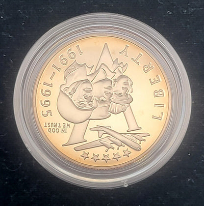 1991-1995 WWII 50th Anniversary Two Coin .900 Silver Proof Commemorative Set