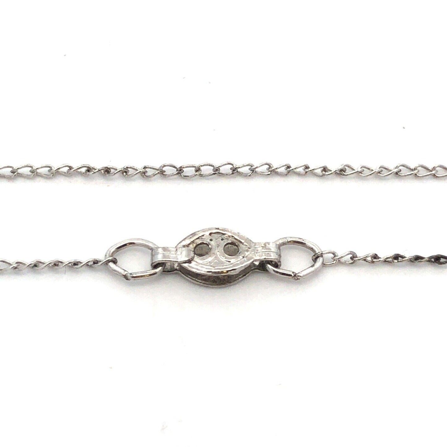 Estate 925 Sterling Silver Black Onyx Modernist Pendant Necklace