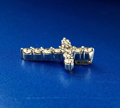 14K White Gold Diamond Cross Religious Communion Confirmation Bridal Pendant