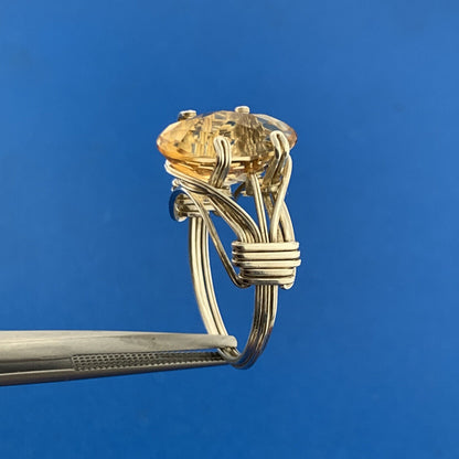 Artisan 925 Sterling Silver Oval Cushion Citrine October Anniversary Ring