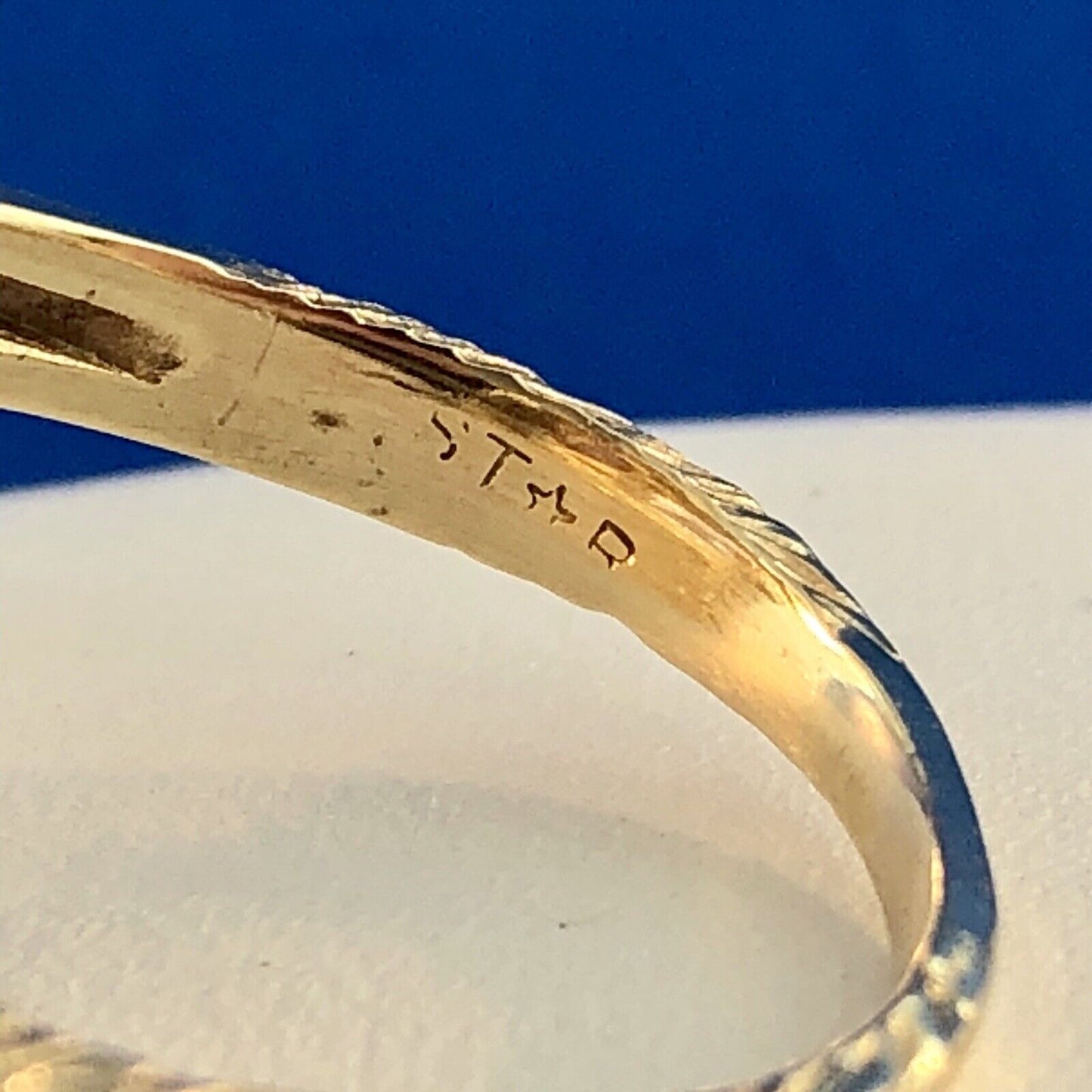 Retro Modernist 10K Yellow Gold Amethyst Solitaire Statement Free Form Ring